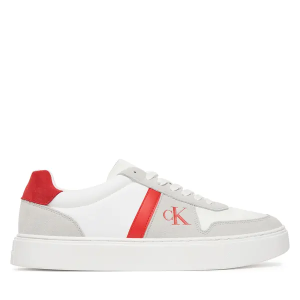 Calvin Klein Tenisice Calvin Klein Mixed Texture Lace Up Cupsole Trainers YM0YM01395 Bijela