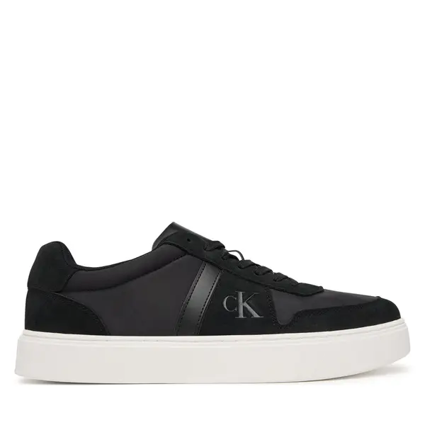 Calvin Klein Tenisice Calvin Klein Mixed Texture Lace Up Cupsole Trainers YM0YM01395 Crna