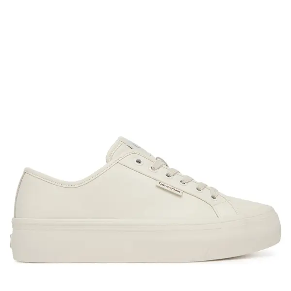 Calvin Klein Tenisice Calvin Klein Vulc Flatf Lace Up Lth YW0YW01932 Bijela