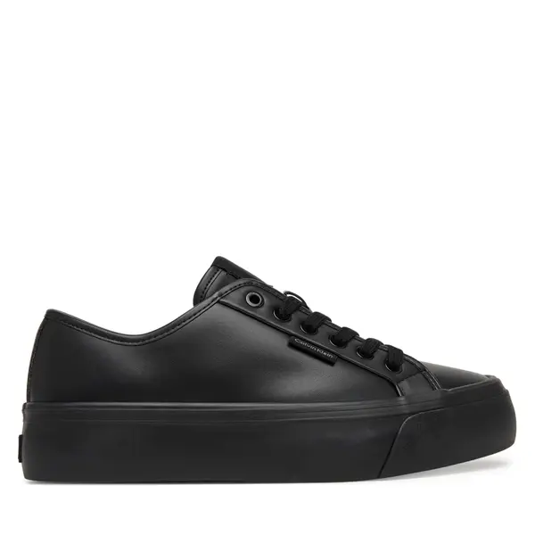 Calvin Klein Tenisice Calvin Klein Vulc Flatf Lace Up Lth YW0YW01932 Crna