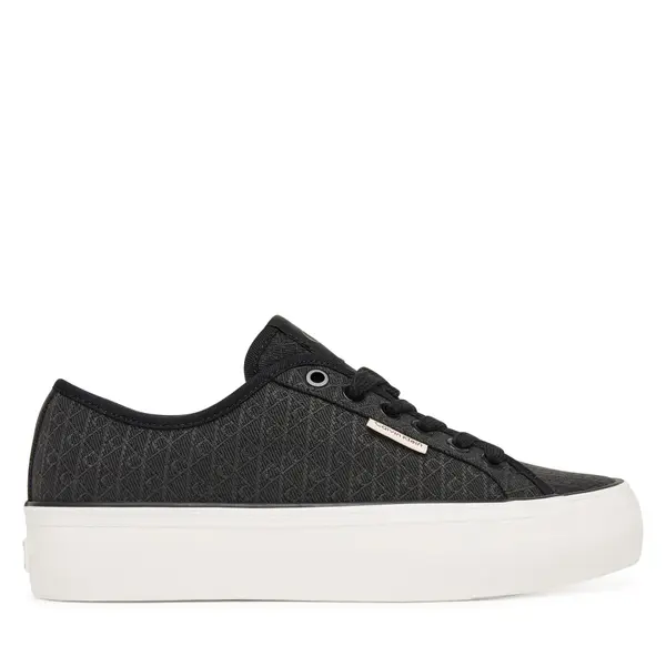 Calvin Klein Tenisice Calvin Klein Vulc Flatf Laceup Jaq Aop HW0HW03265 Crna