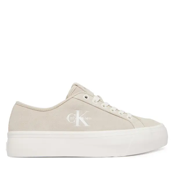 Calvin Klein Tenisice Calvin Klein Vulc Flatf Laceup Suede HW0HW03088 Bež