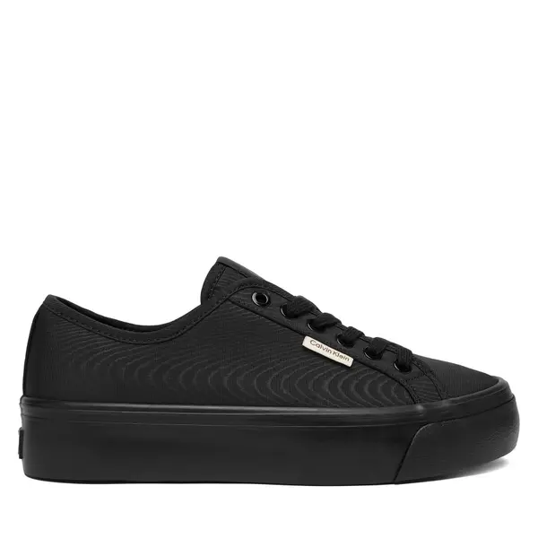Calvin Klein Tenisice Calvin Klein Vulc Flatform Lace Up Moire YW0YW02012 Crna