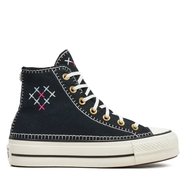 Converse Tenisice Converse Chuck Taylor All Star Lift Crafted Stitching Platform Hi A08731C Crna
