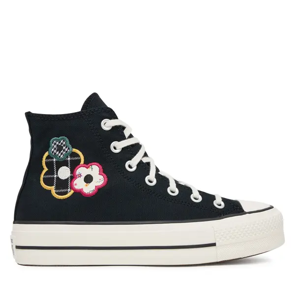 Converse Tenisice Converse Chuck Taylor All Star Lift Platform Floral Patchwork A15534C Crna