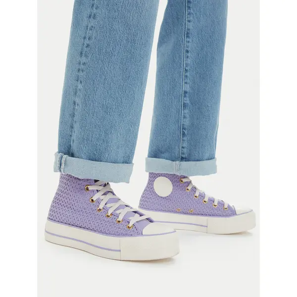 Converse Tenisice Converse Chuck Taylor All Star Lift Platform Knit Kadın Mor A13644C Ljubičasta