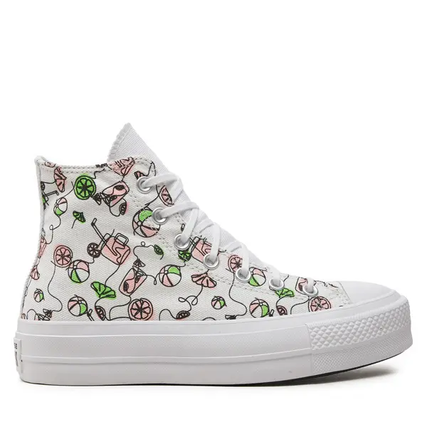 Converse Tenisice Converse Chuck Taylor All Star Lift Platform Pink Lemonade A07561C Bijela