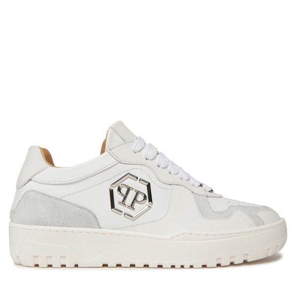 PHILIPP PLEIN Tenisice PHILIPP PLEIN Mix Leather Lo Top Sneakers SADS USC0545 PLE010N 01 Bijela
