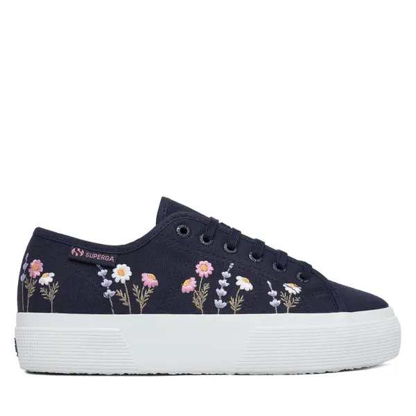 Superga Tenisice Superga 3740 Platform Flower Embroidery Leggera S5138TW Tamnoplava