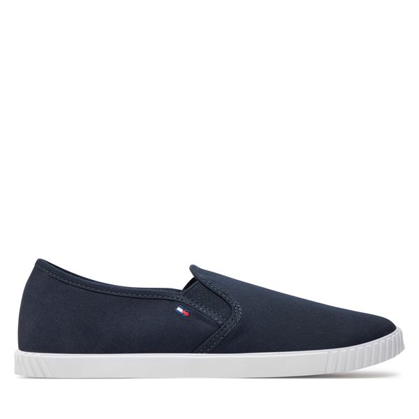 Tommy Hilfiger Tenisice Tommy Hilfiger Canvas Slip-On Sneaker FW0FW07806 Tamnoplava