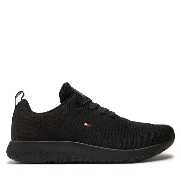 Tommy Hilfiger Tenisice Tommy Hilfiger Corporate Knit Rib Runner FM0FM02838 Crna