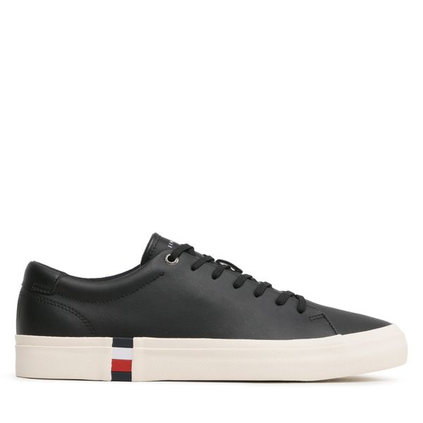 Tommy Hilfiger Tenisice Tommy Hilfiger Corporate Leather Detal Vulc FM0FM04589 Black BDS