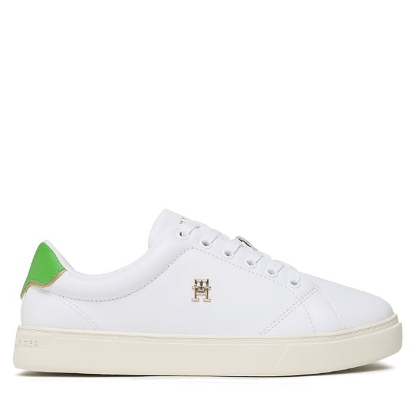 Tommy Hilfiger Tenisice Tommy Hilfiger Elevated Essential Court Sneaker FW0FW06965 White/Galvanicgreen