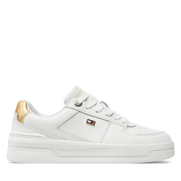 Tommy Hilfiger Tenisice Tommy Hilfiger Essential Basket Sneaker Gold FW0FW08076 Écru