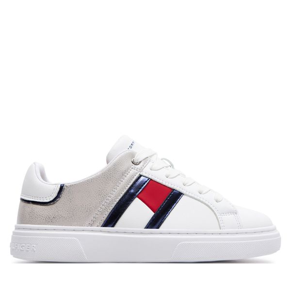 Tommy Hilfiger Tenisice Tommy Hilfiger Flag Low Cut Lace-Up Sneaker T3A9-33201-1355 S Bijela