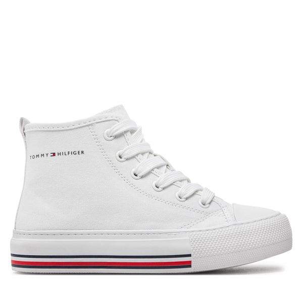 Tommy Hilfiger Tenisice Tommy Hilfiger High Top Lace-Up Sneaker T3A9-33188-1687 M White 100