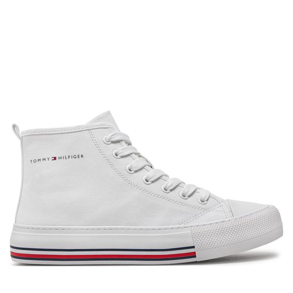Tommy Hilfiger Tenisice Tommy Hilfiger High Top Lace-Up Sneaker T3A9-33188-1687 S White 100