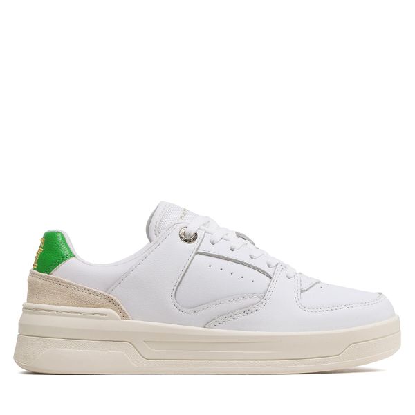 Tommy Hilfiger Tenisice Tommy Hilfiger Leather Basket Sneaker FW0FW06951 White/Galvanicgreen 0K6
