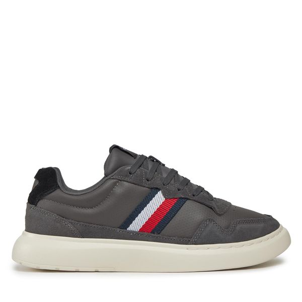 Tommy Hilfiger Tenisice Tommy Hilfiger Light Cupsole Lth Mix Stripes FM0FM04889 Siva