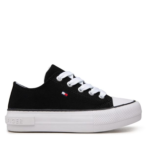 Tommy Hilfiger Tenisice Tommy Hilfiger Low Cut Lace-Up Sneaker T3A4-32118-0890 M Black 999