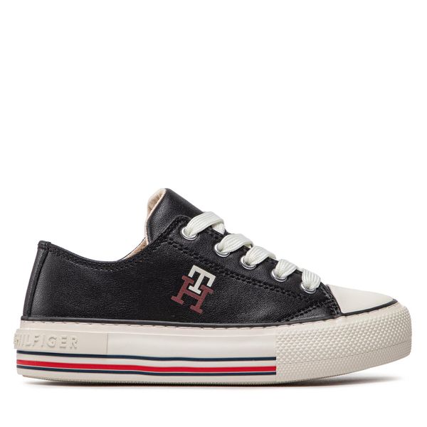 Tommy Hilfiger Tenisice Tommy Hilfiger Low Cut Lace-Up Sneaker T3A9-32287-1355 m Black 999