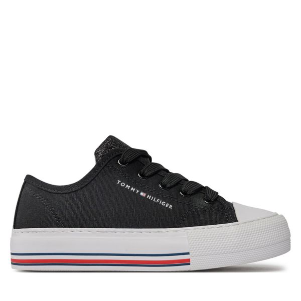 Tommy Hilfiger Tenisice Tommy Hilfiger Low Cut Lace-Up Sneaker T3A9-33185-1687 M Black 999