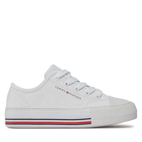 Tommy Hilfiger Tenisice Tommy Hilfiger Low Cut Lace-Up Sneaker T3A9-33185-1687 M White 100