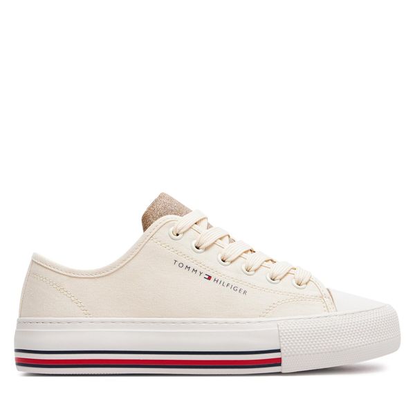 Tommy Hilfiger Tenisice Tommy Hilfiger Low Cut Lace-Up Sneaker T3A9-33185-1687 S Beige 500