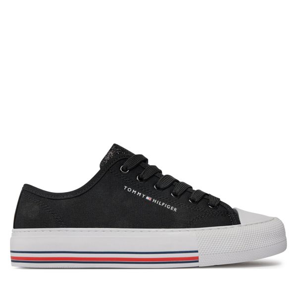 Tommy Hilfiger Tenisice Tommy Hilfiger Low Cut Lace-Up Sneaker T3A9-33185-1687 S Black 999