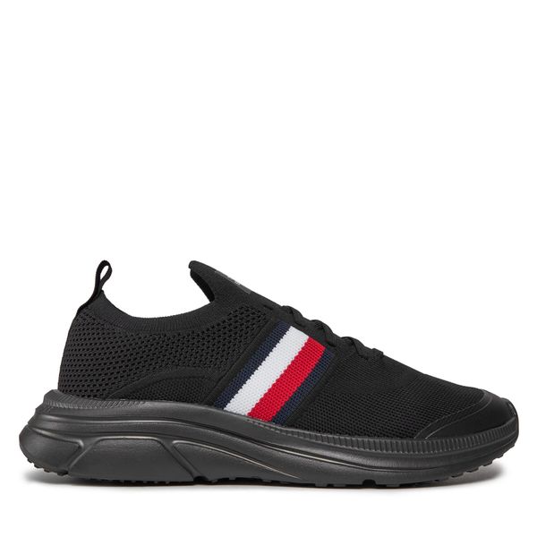 Tommy Hilfiger Tenisice Tommy Hilfiger Modern Runner Knit Stripes Ess FM0FM04798 Black BDS