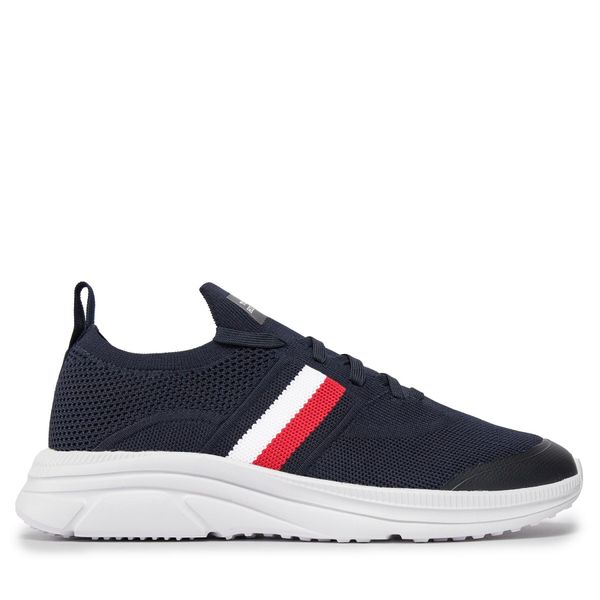 Tommy Hilfiger Tenisice Tommy Hilfiger Modern Runner Knit Stripes Ess FM0FM04798 Tamnoplava