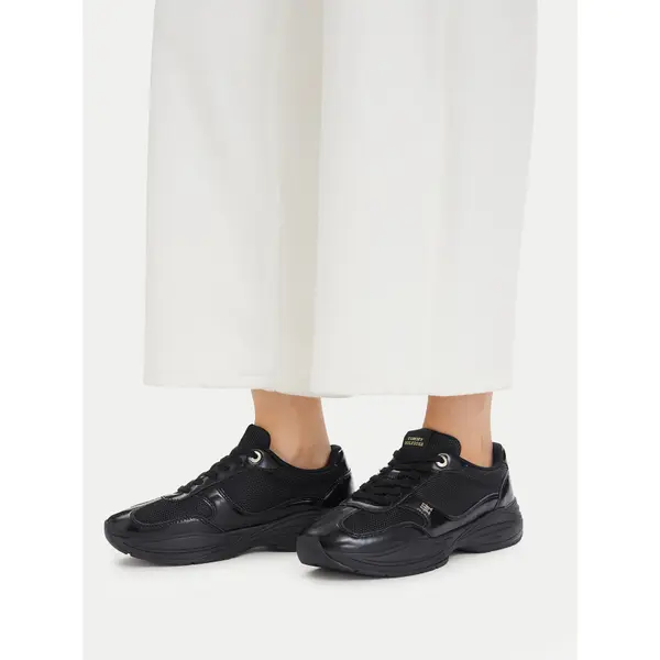Tommy Hilfiger Tenisice Tommy Hilfiger Modern Runner Shiny Leather FW0FW09413 Crna