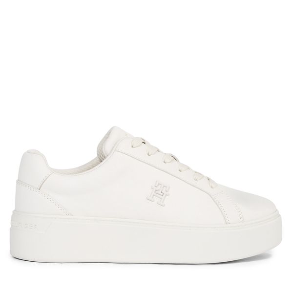 Tommy Hilfiger Tenisice Tommy Hilfiger Platform Court Sneaker Nubuck FW0FW07912 Ecru YBL