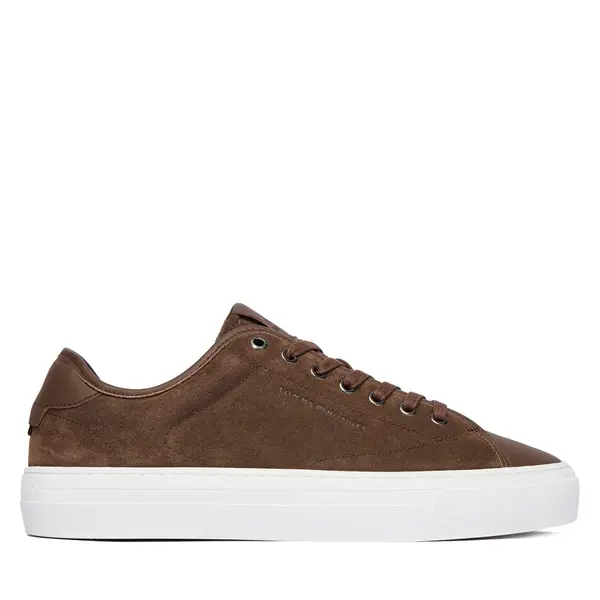 Tommy Hilfiger Tenisice Tommy Hilfiger Premium Dress Leather Mix FM0FM05842 Smeđa