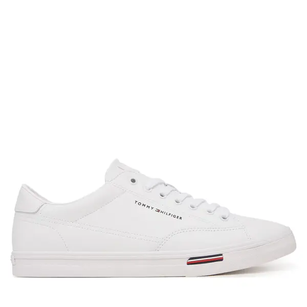 Tommy Hilfiger Tenisice Tommy Hilfiger Signature Midsole Lace-Up Trainers With Leather FM0FM05814 Bijela