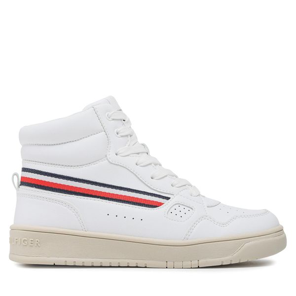 Tommy Hilfiger Tenisice Tommy Hilfiger Stripes High Top Lace-Up Sneaker T3X9-32851-1355 S White 100