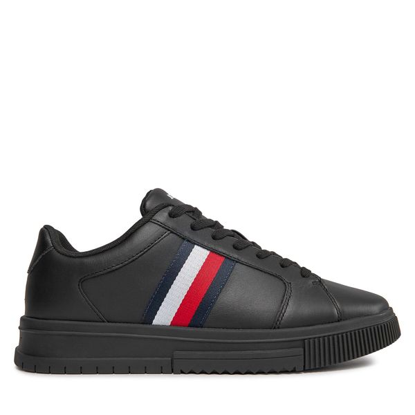 Tommy Hilfiger Tenisice Tommy Hilfiger Supercup Lth Stripes Ess FM0FM04895 Black BDS