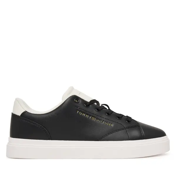 Tommy Hilfiger Tenisice Tommy Hilfiger Th Feminine Cupsole Leather FW0FW09105 Crna
