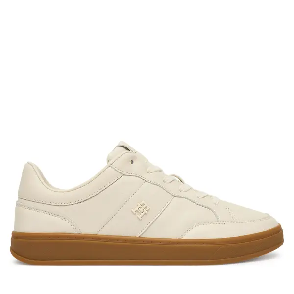 Tommy Hilfiger Tenisice Tommy Hilfiger Th Heritage Court Sneaker Ltr FW0FW09028 Écru
