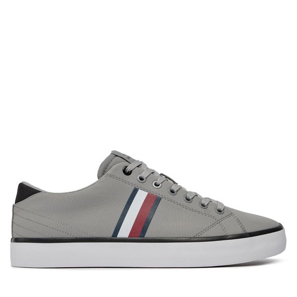 Tommy Hilfiger Tenisice Tommy Hilfiger Th Hi Vulc Low Stripes Mesh FM0FM04946 Antique Silver PRT
