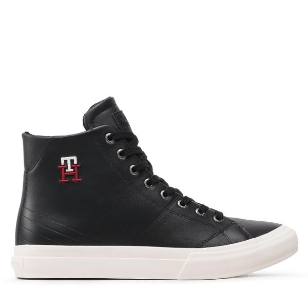 Tommy Hilfiger Tenisice Tommy Hilfiger Th Hi Vulc Street Leather FM0FM04739 Black BDS