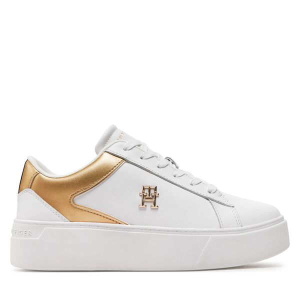 Tommy Hilfiger Tenisice Tommy Hilfiger Th Platform Court Sneaker Gld FW0FW08073 Bijela