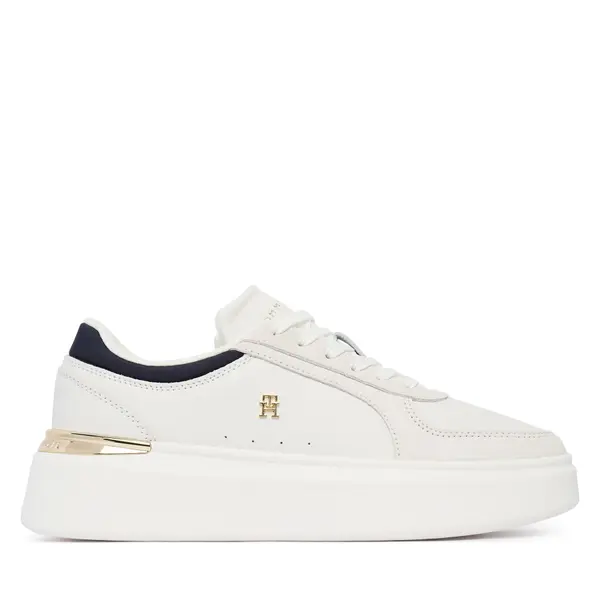 Tommy Hilfiger Tenisice Tommy Hilfiger Th Satin Platform Sneaker FW0FW09307 Écru