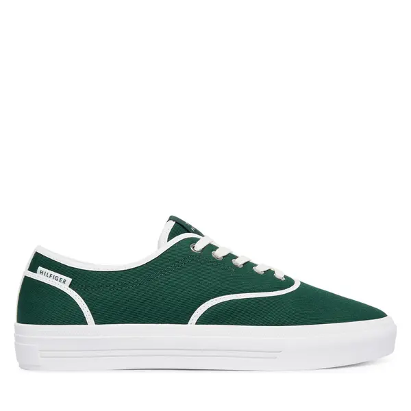 Tommy Hilfiger Tenisice Tommy Hilfiger Th Vulc Cup Long Lace Canvas FM0FM05874 Zelena