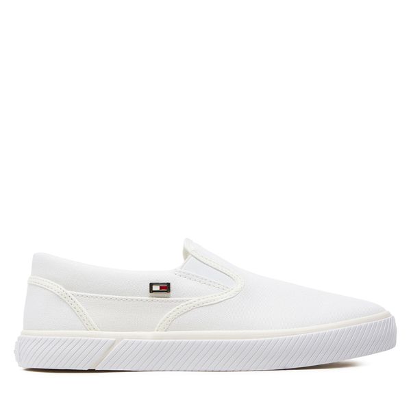 Tommy Hilfiger Tenisice Tommy Hilfiger Vulc Canvas Slip-On Sneaker FW0FW08065 Bijela