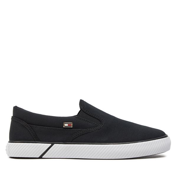 Tommy Hilfiger Tenisice Tommy Hilfiger Vulc Canvas Slip-On Sneaker FW0FW08065 Crna