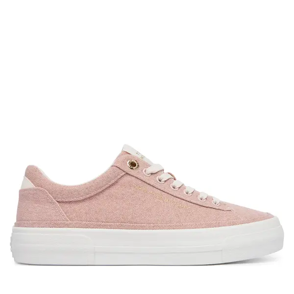 Tommy Hilfiger Tenisice Tommy Hilfiger Washed Canvas Platform Trainers FW0FW09172 Ružičasta
