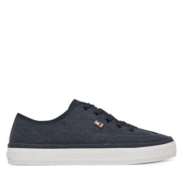 Tommy Hilfiger Tenisice Tommy Hilfiger Washed Canvas Vulc Sneaker FW0FW08894 Tamnoplava