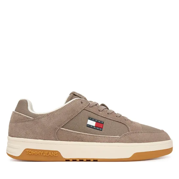 Tommy Jeans Tenisice Tommy Jeans Canvas Leather Cupsole Trainers EM0EM01680 Smeđa