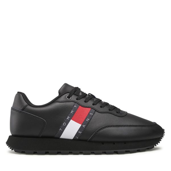 Tommy Jeans Tenisice Tommy Jeans Leather Runner Ess EM0EM00898 Triple Black 0GK